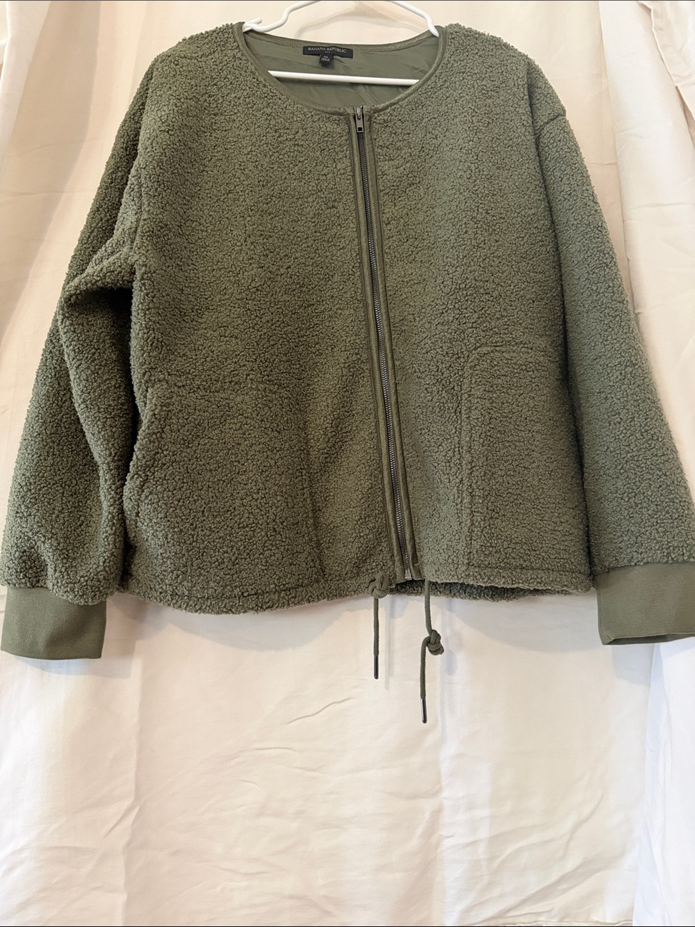 Banana Republic Olive Green Sherpa Zip Jacket